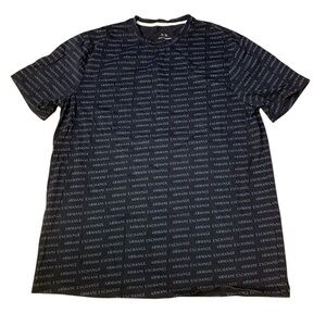 A|X Armani Exchange All Over Repeat Logo Tee Medium